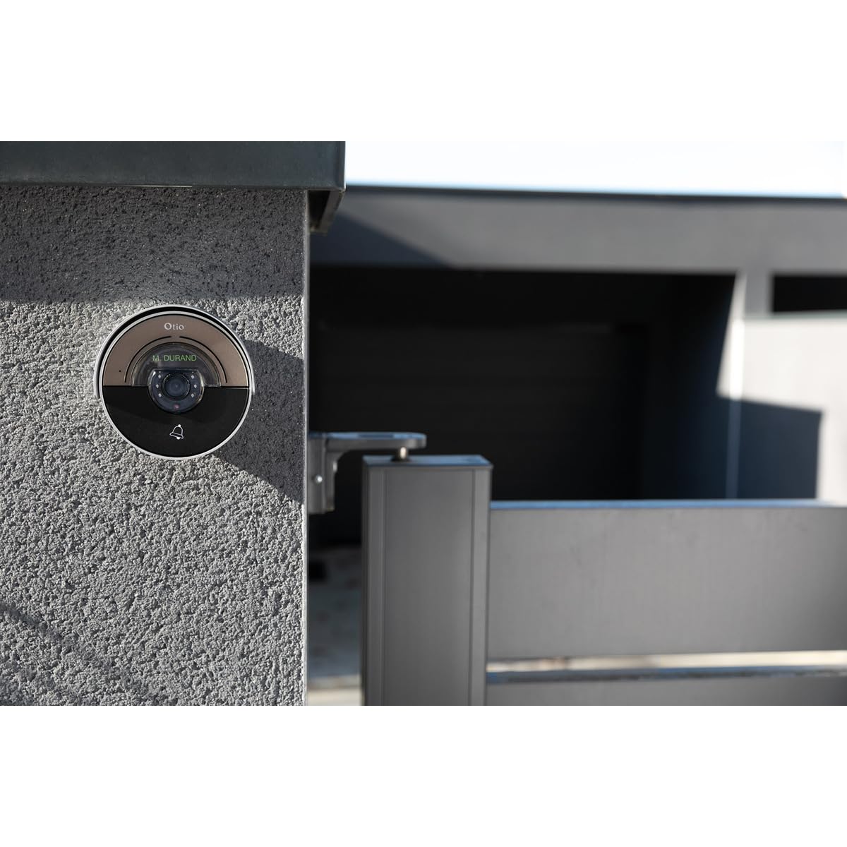 Otio - Platine de Rue Moon pour Portier Vidéo à Composer - Noir - Caméra Grand Angle Vision Nocturne - Fixation Plafond - Ouverture Portail et Gâche Électrique - Aluminium avec Casquette Protection