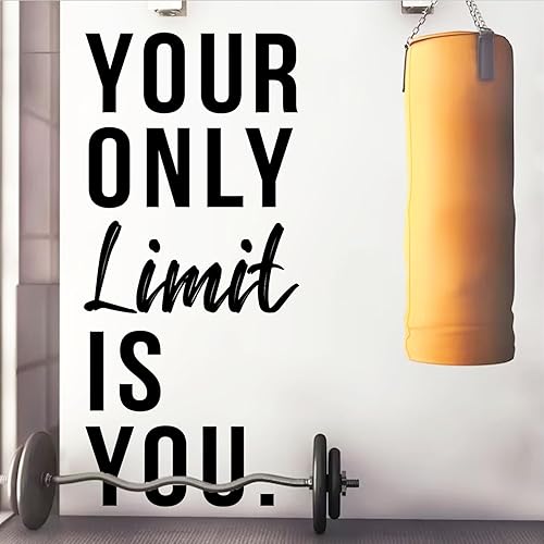 BATTOO Calcomanías de pared para gimnasio, cita motivacional, calcomanía de pared de fitness, con frase inspiradora de oficina para entrenamiento,