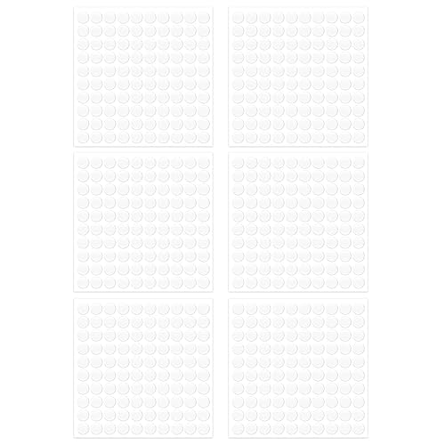600 unidades6 hojas de puntos adhesivos de doble cara, masilla transparente de 0.4 pulgadas, puntos adhesivos adhesivos fuertes, puntos adhesivos