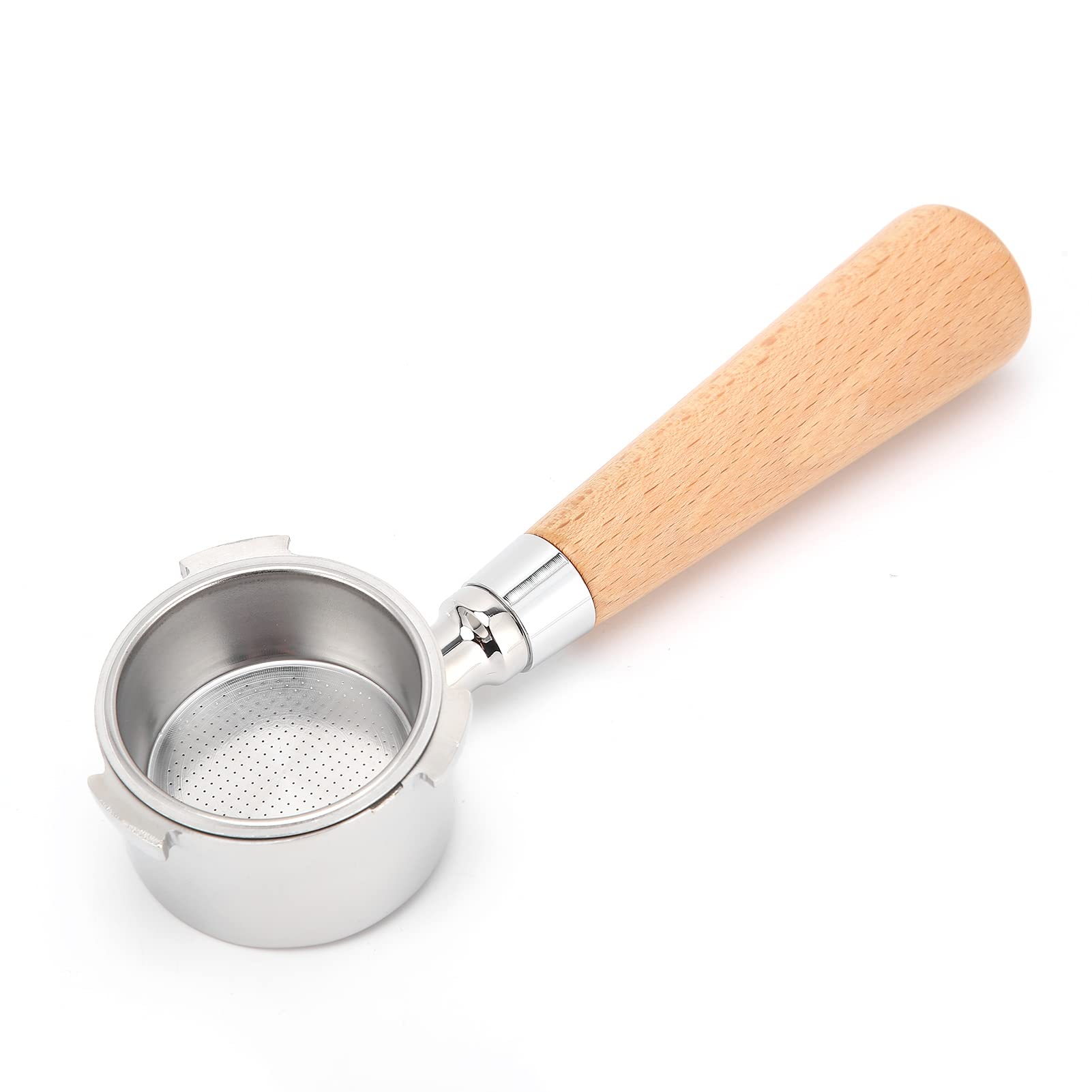Kolba do kawy bez dna Uchwyt filtra ze stali nierdzewnej Narzędzie do wymiany kosza Ergonomiczny drewniany uchwyt do ekspresu do kawy Domowy barista (Buk 54mm)