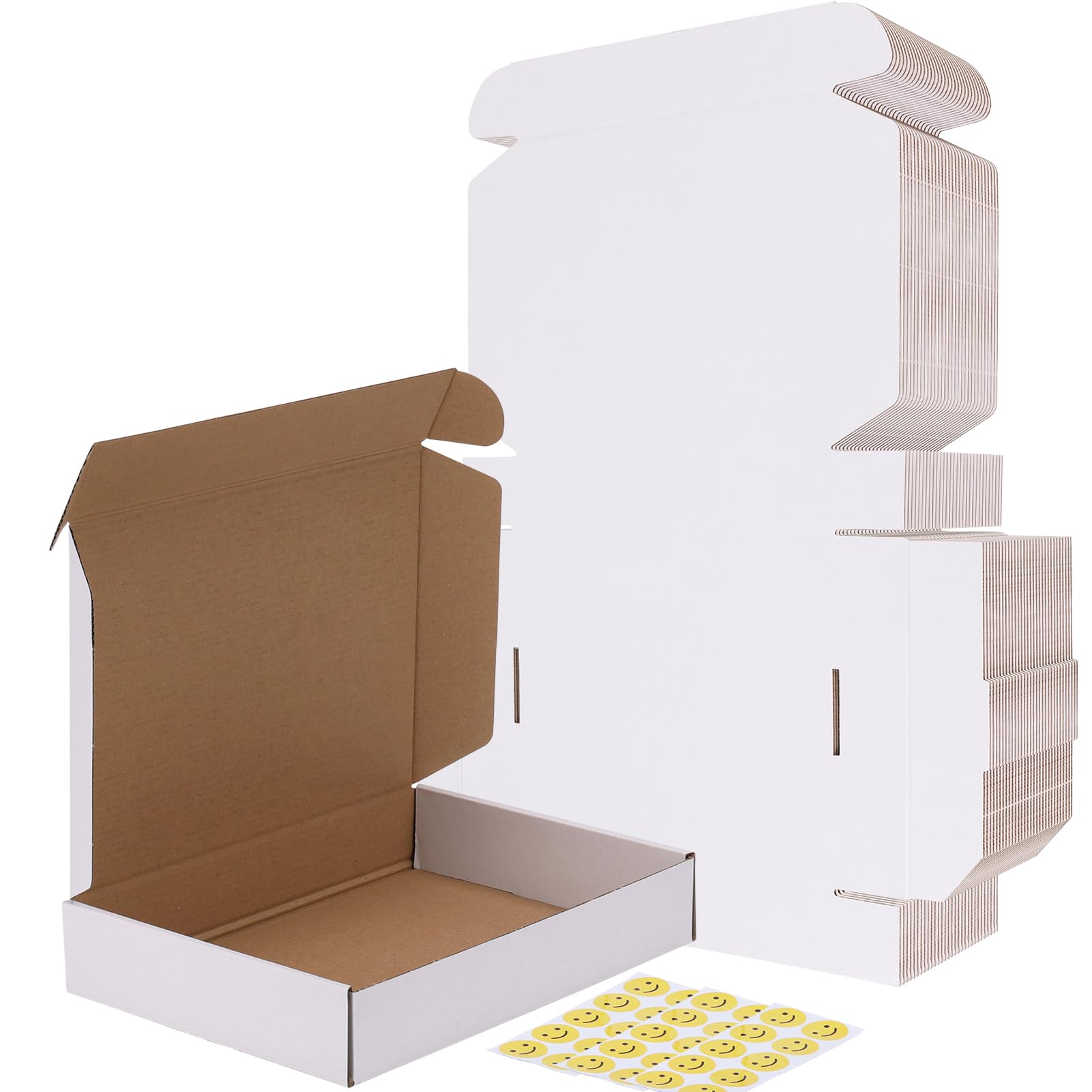 RLAVBL Juego de 30 cajas de envío de 11 x 8 x 2 pulgadas, caja de cartón corrugado blanco para embalaje, correo, pequeñas empresas