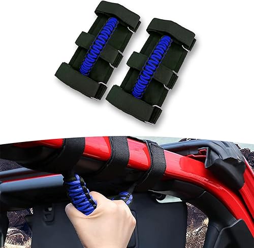 Kewucn Paquete de 2 asas de agarre para barra antivuelco para automóvil, fácil de instalar y duraderas, compatibles con Wrangler YJ TJ JK JKU JL JLU