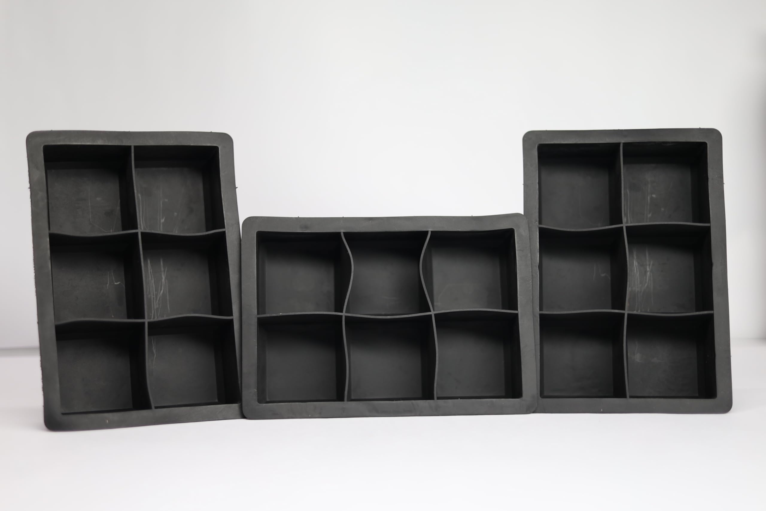 Ice Code BPA-Free Giant Silicone Ice Tray – Pack of 3 | Makes 2-Inch Extra-Large Ice Cubes | Easy Release, Dishwasher Safe, Durable & Odor-Free with Removable Lids