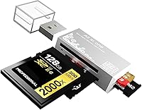 Vista 15 de Lector de tarjetas micro SD, lector de tarjetas SD 4 en 1 a adaptador USB, lector de tarjetas de memoria para MS Duo/Pro, tarjeta M2, SDXC, SDHC