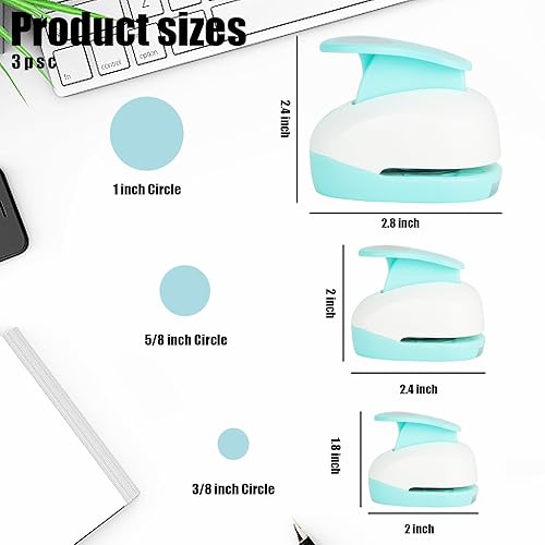 Miniatura 2 de Koogel Juego de 3 perforadores de papel para manualidades, para álbumes de recortes, festivales, tarjetas de felicitación, álbumes de manualidades,