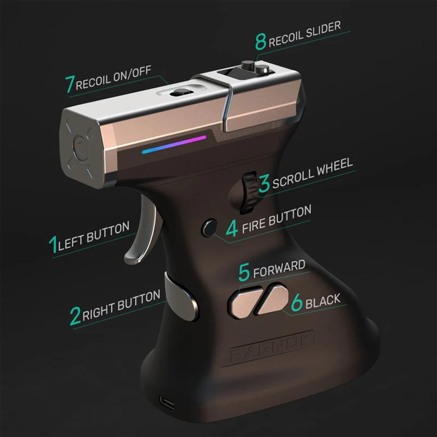 マウス・トラックボール RAGNOK ErgoStrike7 ErgoStrike7: 次世代FPSゲーミングマウス リコイル搭載