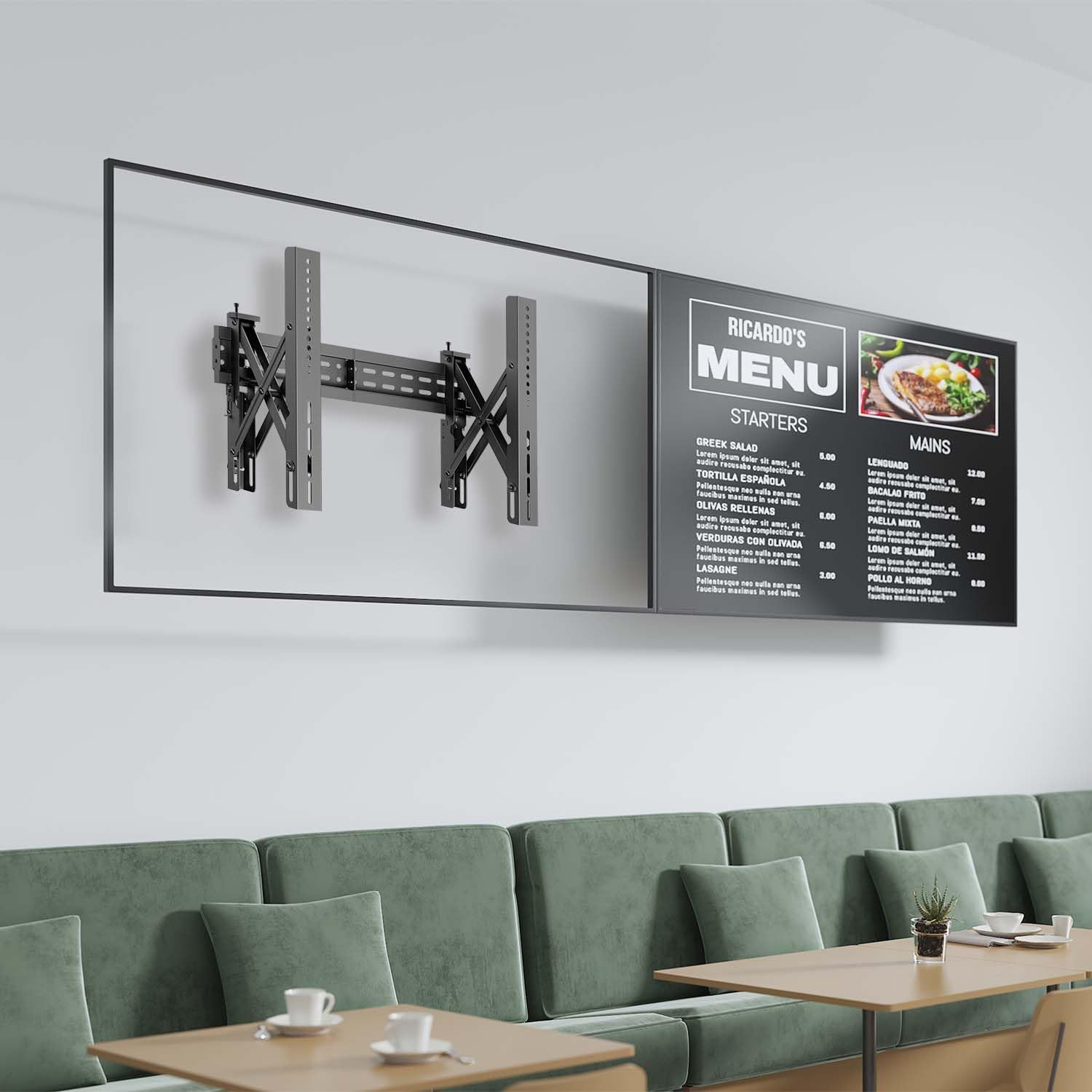AISENS - VW70LPOX-257 - Soporte para Videowall Nivelable y Función Pop-out para TV 70Kg de 37-70, Negro