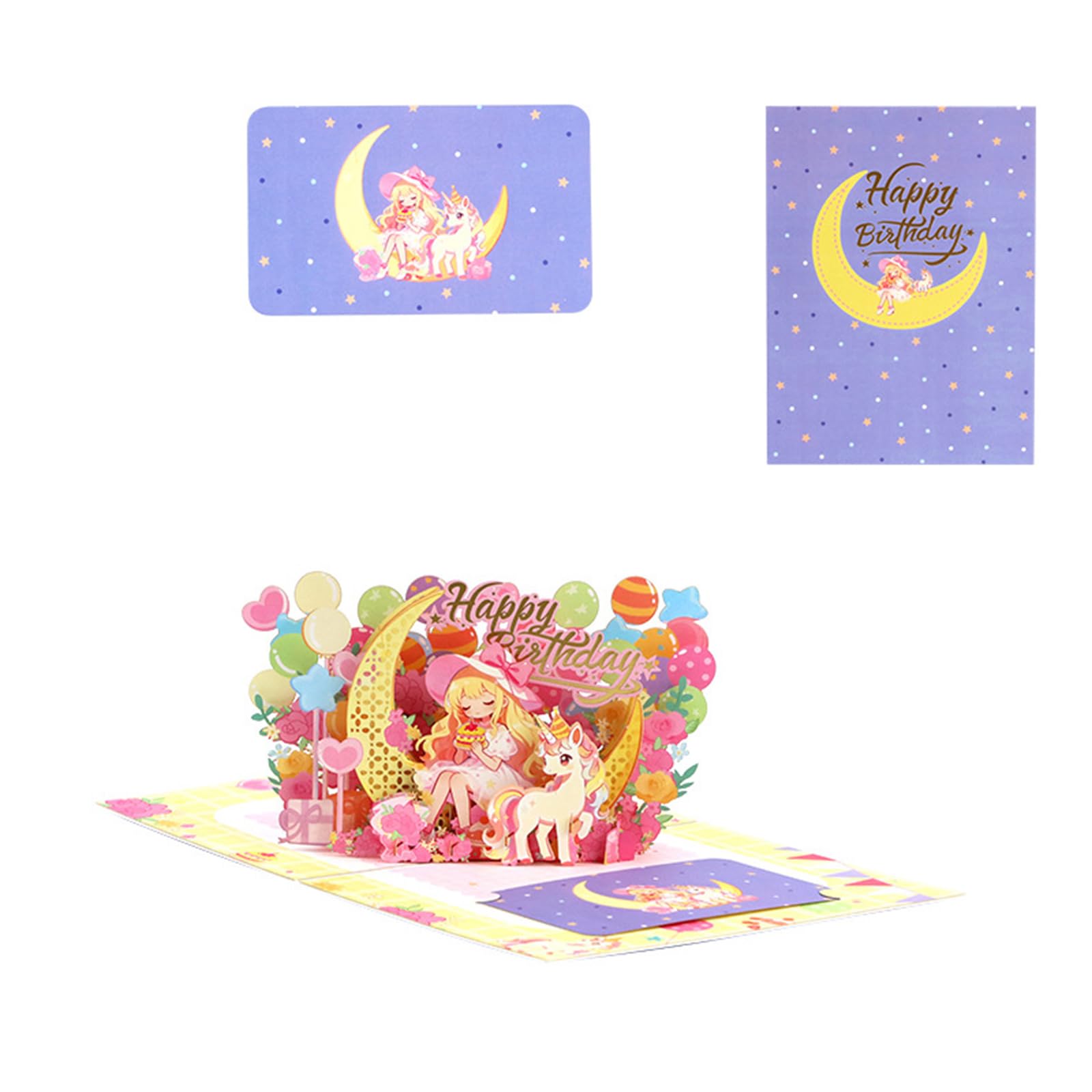 Kalttoy Delicate 3D Birthday Card with Bright Color Printing and Sturdy Construction Anniversary Card for Lasting Effects Artifact Birthday