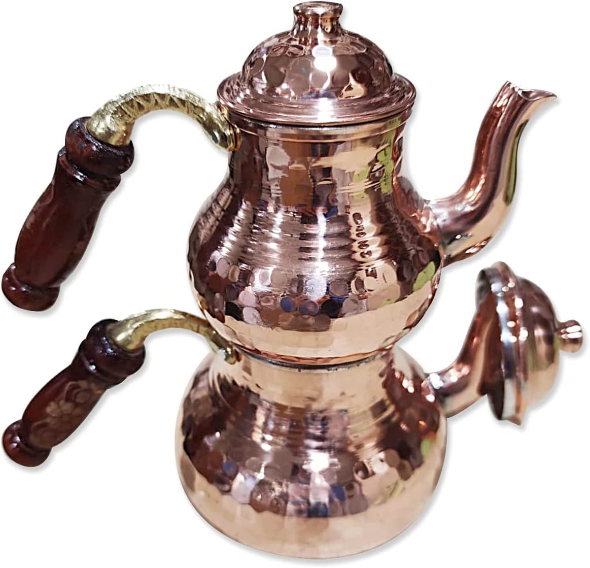 Red Forged Copper 5 Person Teapot (Middle - For 3 Person, Natural Copper)