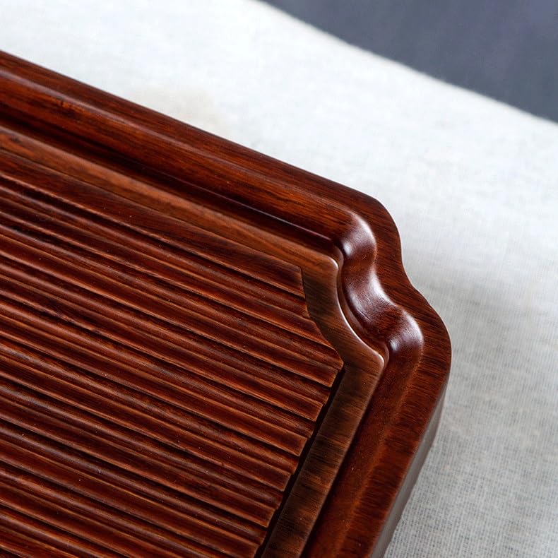 Plateau à thé carré à drainage en bois pour table basse et bureau