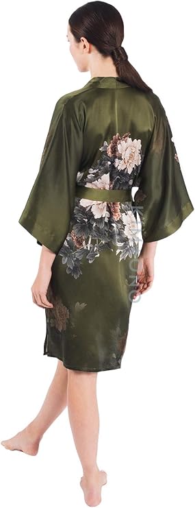 KIM+ONO 100% Mulberry Silk Short Kimono Robe for Women | bridal - maternity - postpartum - lingerie - bridesmaid