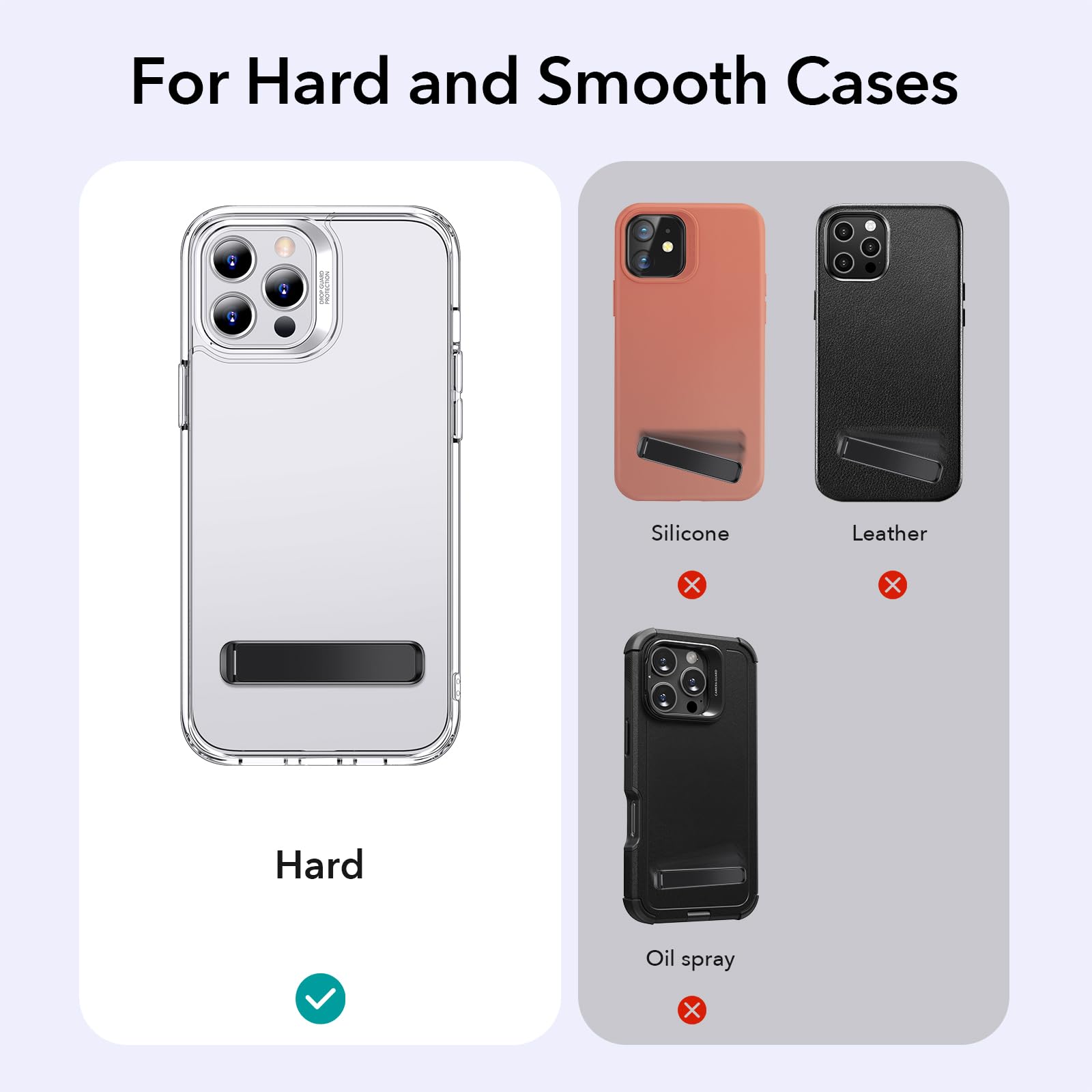 ESR Boost Phone Stand, Vertical and Horizontal Kickstand, Adjustable Holder Angle for iPhone 17/16/15/14/13 Series, Samsung Galaxy S25/S24 Series, Black