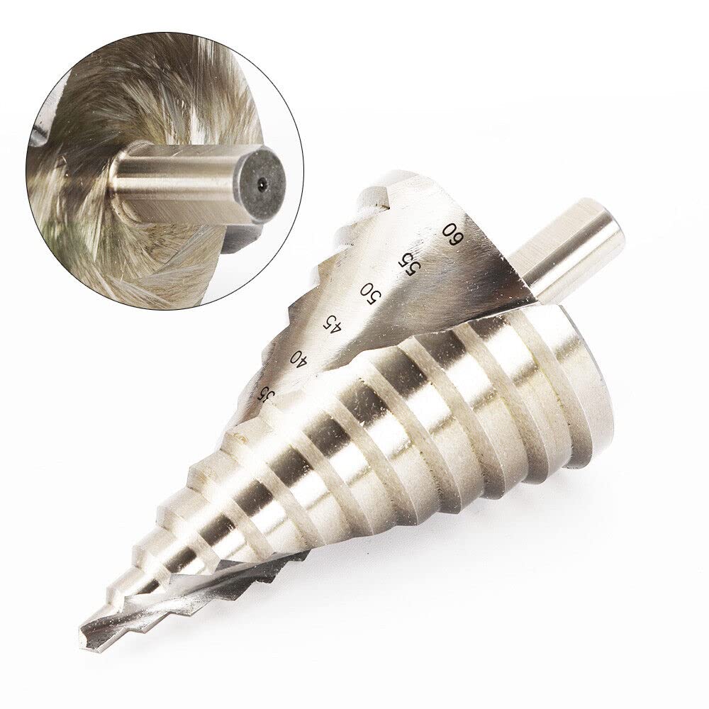 Broca escalonada de acero de titanio HSS, diámetro de 6-60 mm, broca cónica, broca escalonada, broca escalonada, para placas de hierro, placas de PVC, placas aislantes, 1 kg