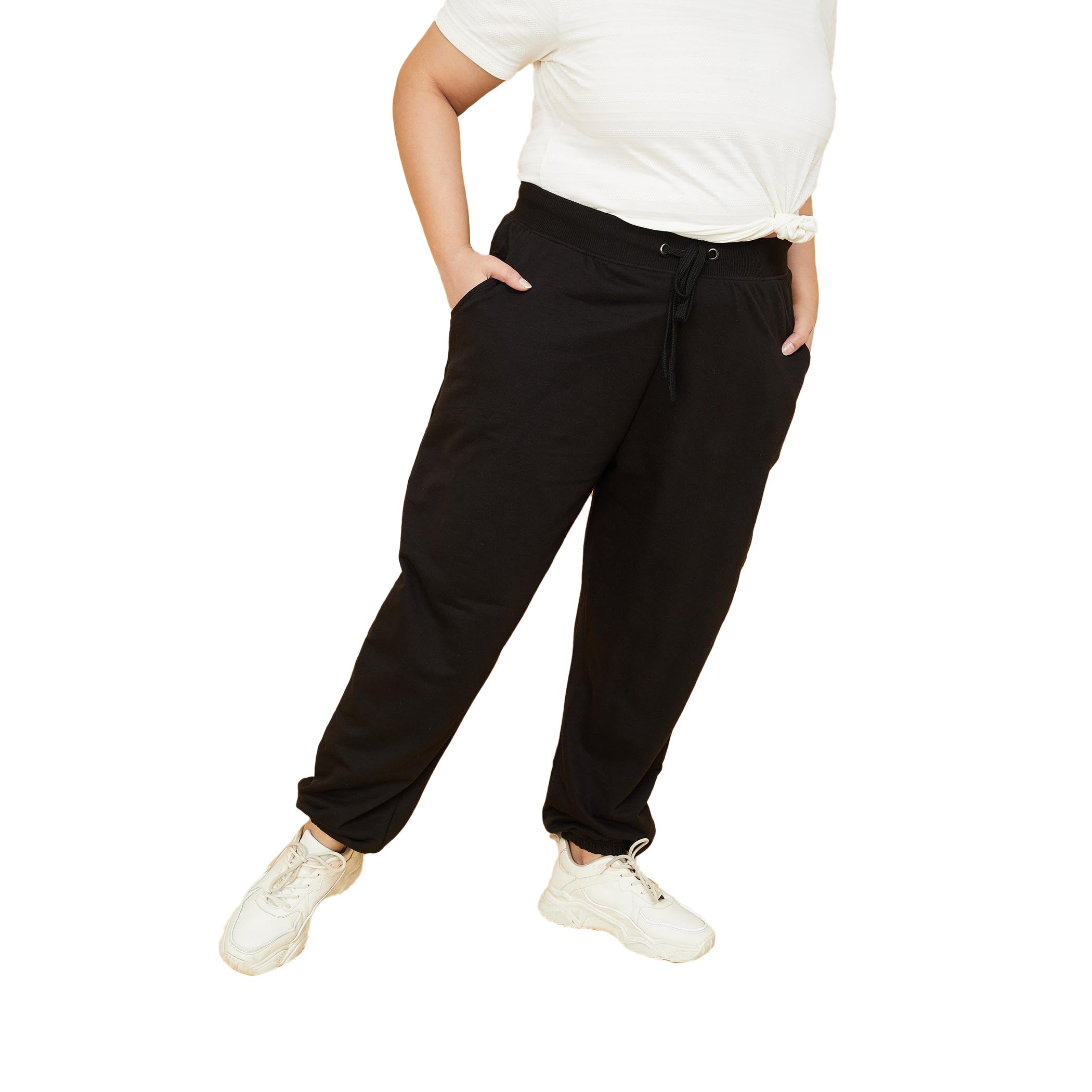 max Women High Rise Plus Size Solid Sports Joggers-picture-45