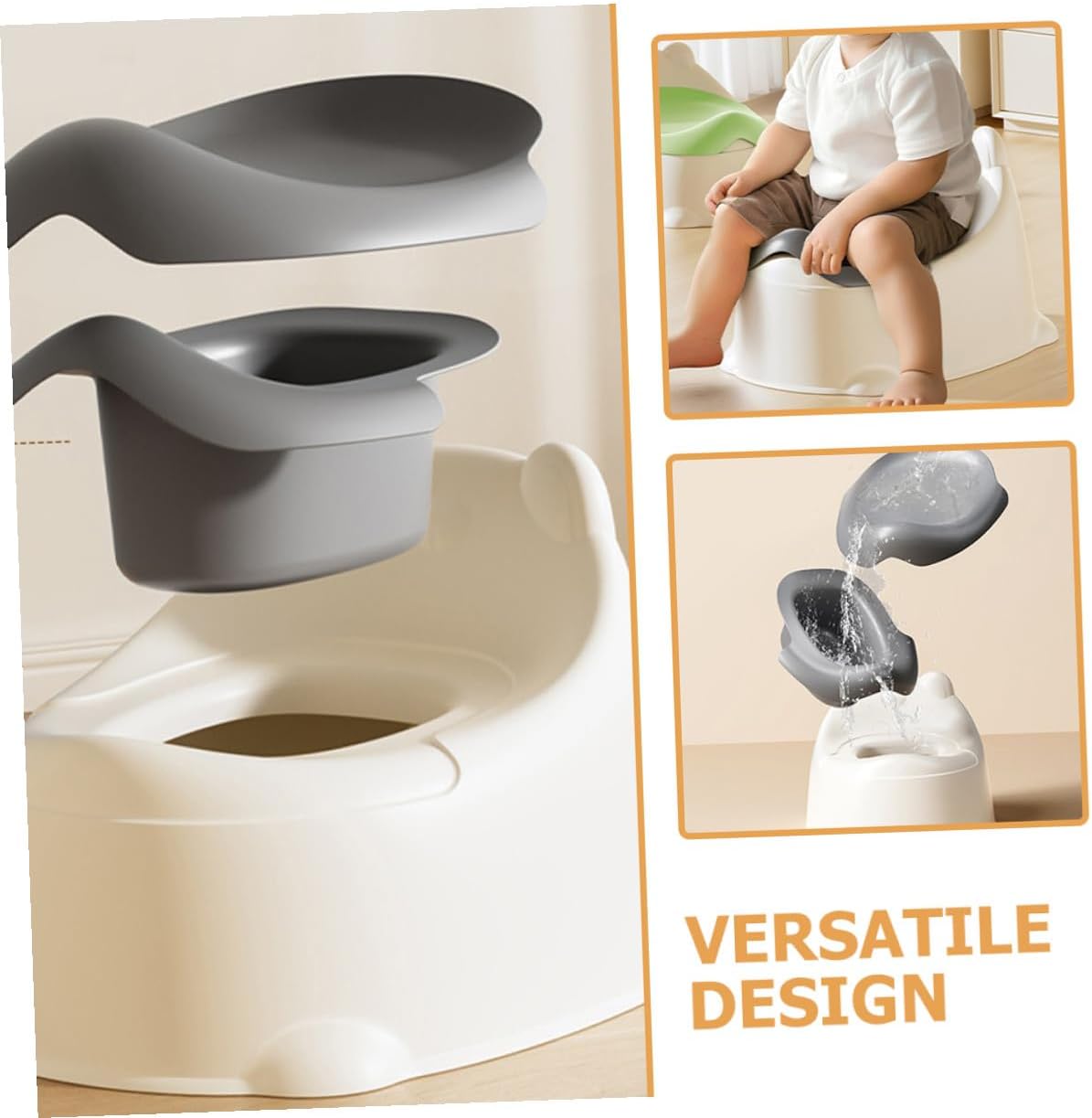 Kisangel Portable Potty Training Toilet with Lid Toilet Seat for Boys and Lightweight Travel-friendly Potty for Indoor Outdoor Use