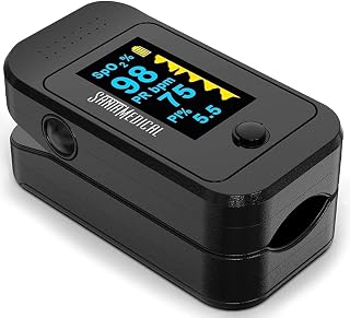 Finger Pulse Oximeter, (SpO2) Blood Oxygen Saturation Monitor with Pulse Rate Measurements and Pulse Bar Graph, Digital Reading LED Display