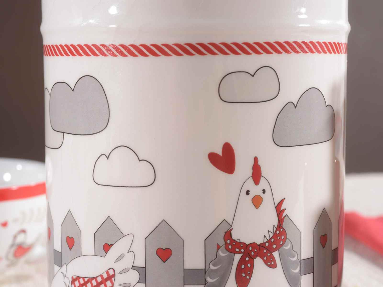 Gruppo Maruccia Ceramiczne słoiki kuchenne z pokrywką - Pojemniki na cukier, sól, herbatniki i ryż - zestaw 2 szt