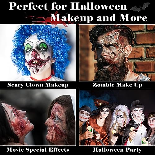 Scar-Wax-SFX-Makeup-KitSpecial-Effects-Scab-Coagulated-Fake-Blood-Gel-Scar-Wax-Makeup-Kit-with-Spatula-Black-Stipple-SpongeHalloween-Special-Effects-Wound-Modeling-Skin-Wax-Zombie-Makeup-Kit
