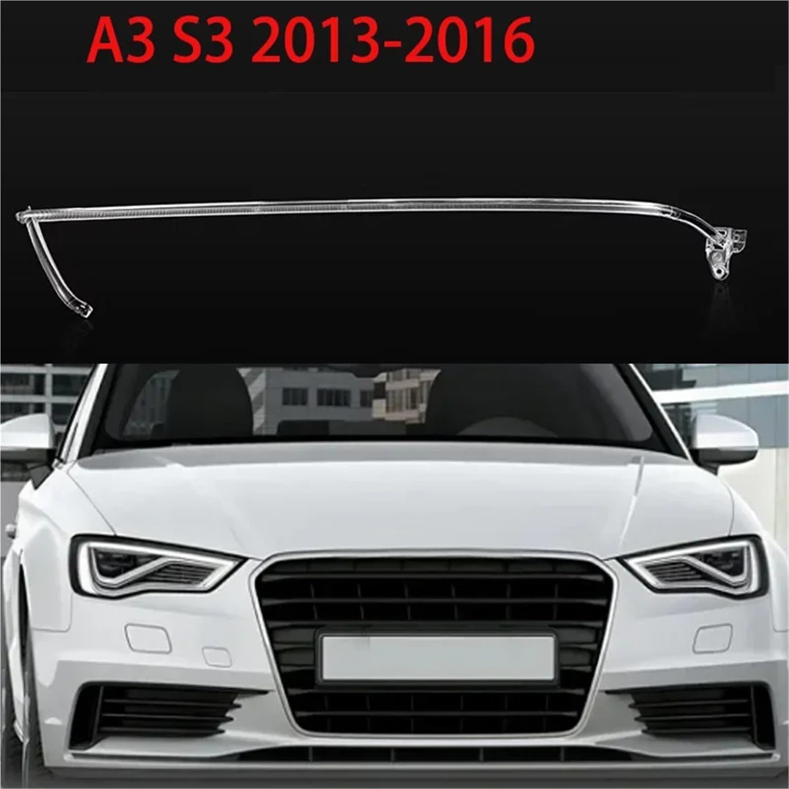 uchwyt podstawy Przepuklina przysłony samochodu Reflektor DRL Światło do jazdy Rura LED Światło Bar Białe światło Pasuje do Audi A3 2013-2015(2pcs left and right)