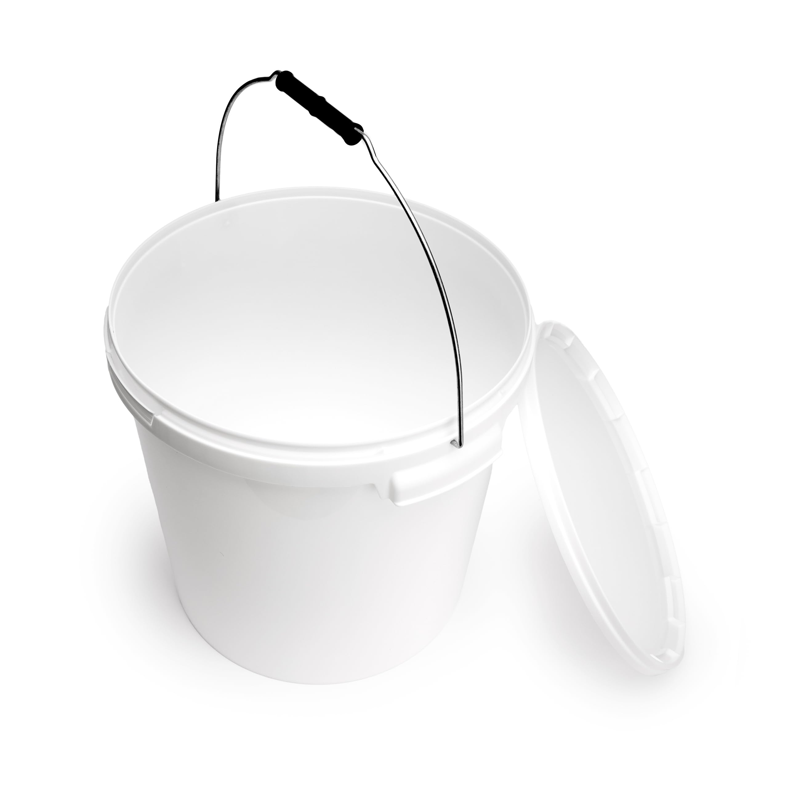 Garronda Cubos con Tapa 20L Pack de 20 para Alimentos GD-0116 Blanco | Cubo resistente con tapa para almacenar productos alimenticios y químicos; práctico para hogar, industria, taller y almacén