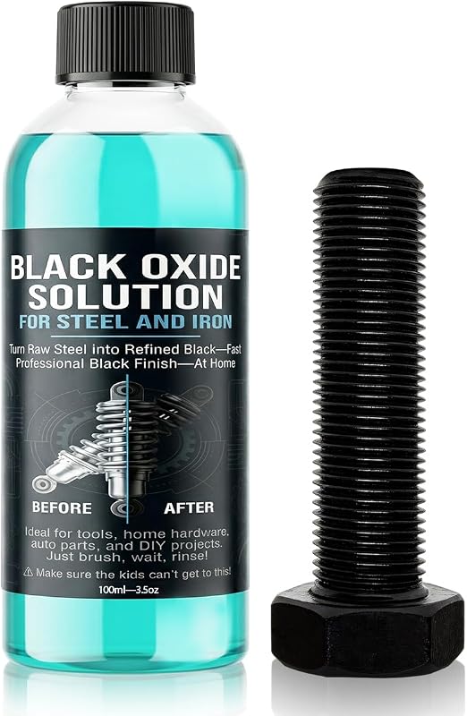 Solución de ennegrecimiento de hierro, acabado de metal de hierro para ennegrecer, revestimiento de óxido negro, no apto para superficies de acero inoxidable, 3.5 oz