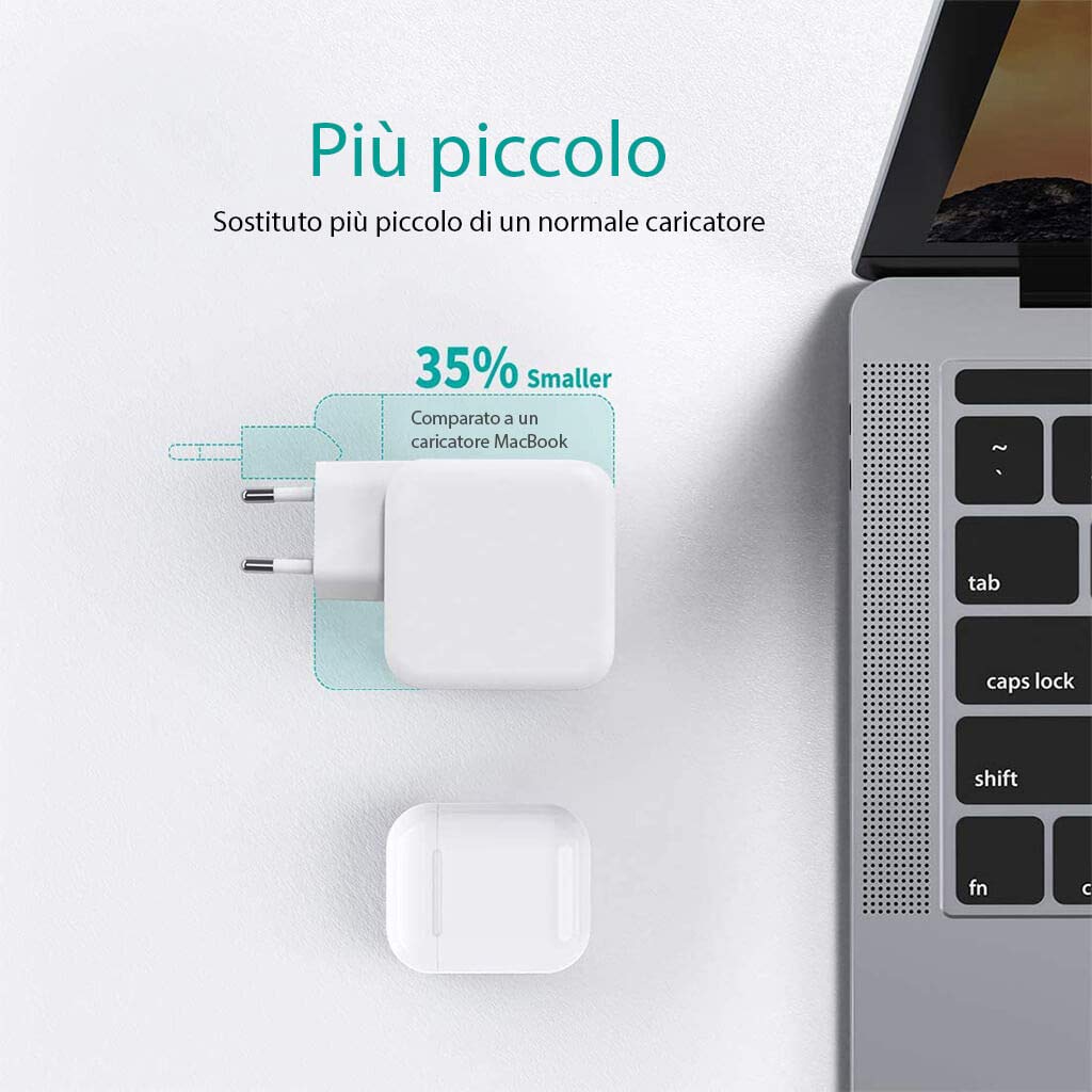 NewNet USB C Caricatore PD 65W con GaN Tech Caricabatterie da Muro USB C + USB A per Mac Book PRO/Air Pad dell XPS 13 HP Lenovo Thinkpad Nintendo Switch Galaxy Huawei