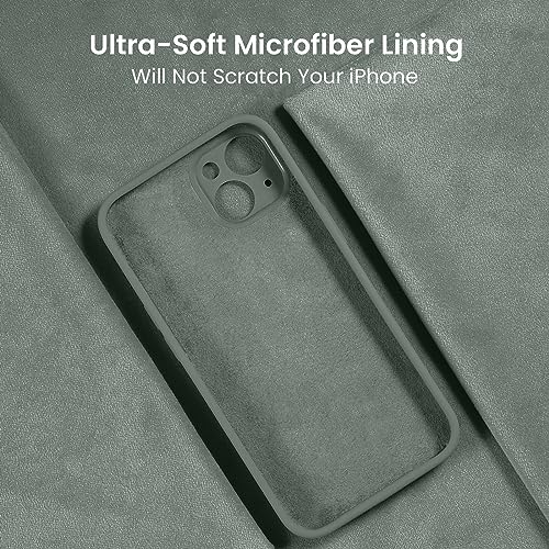 Image of FireNova Designed for iPhone 15 Plus Case, Silicone [Camera Protection] Case, Soft Anti-Scratch Microfiber Lining Inside, 6.7 inch, Calke Green