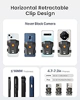 Vista 6 de Eyoyo Bluetooth Escáner de Código de Barras Inalámbrico: Lector de Código de Barras 1D Portátil con Clip para la Parte Trasera del Teléfono