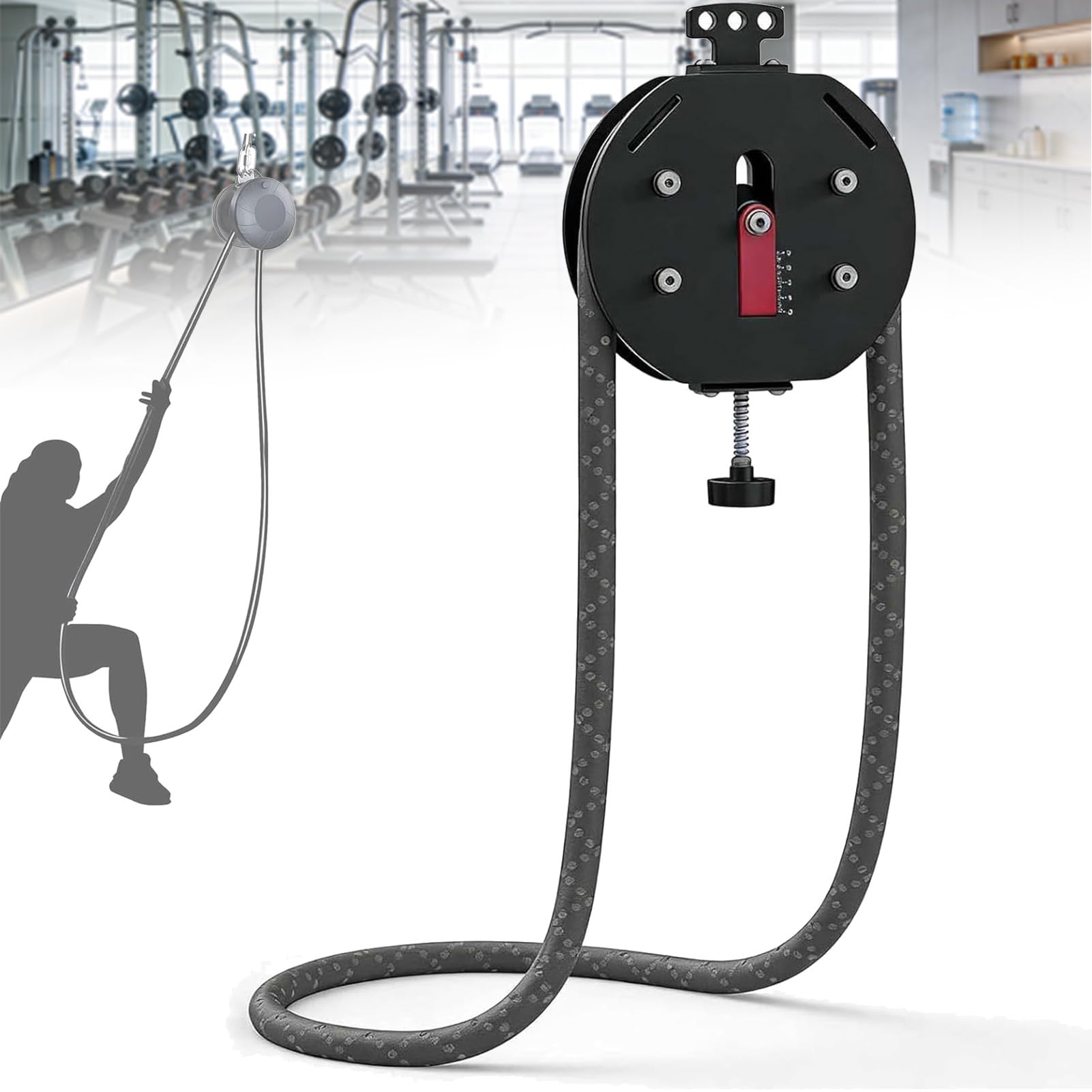 Seilzugmaschine Mit Einstellbarem Widerstand, Endlosseiltrainer, Widerstandstrainer Für Das Heim-Fitnessstudio, 4m Premium-Nylonseil, Heim- Und Fitnessstudio-System Für Krafttraining