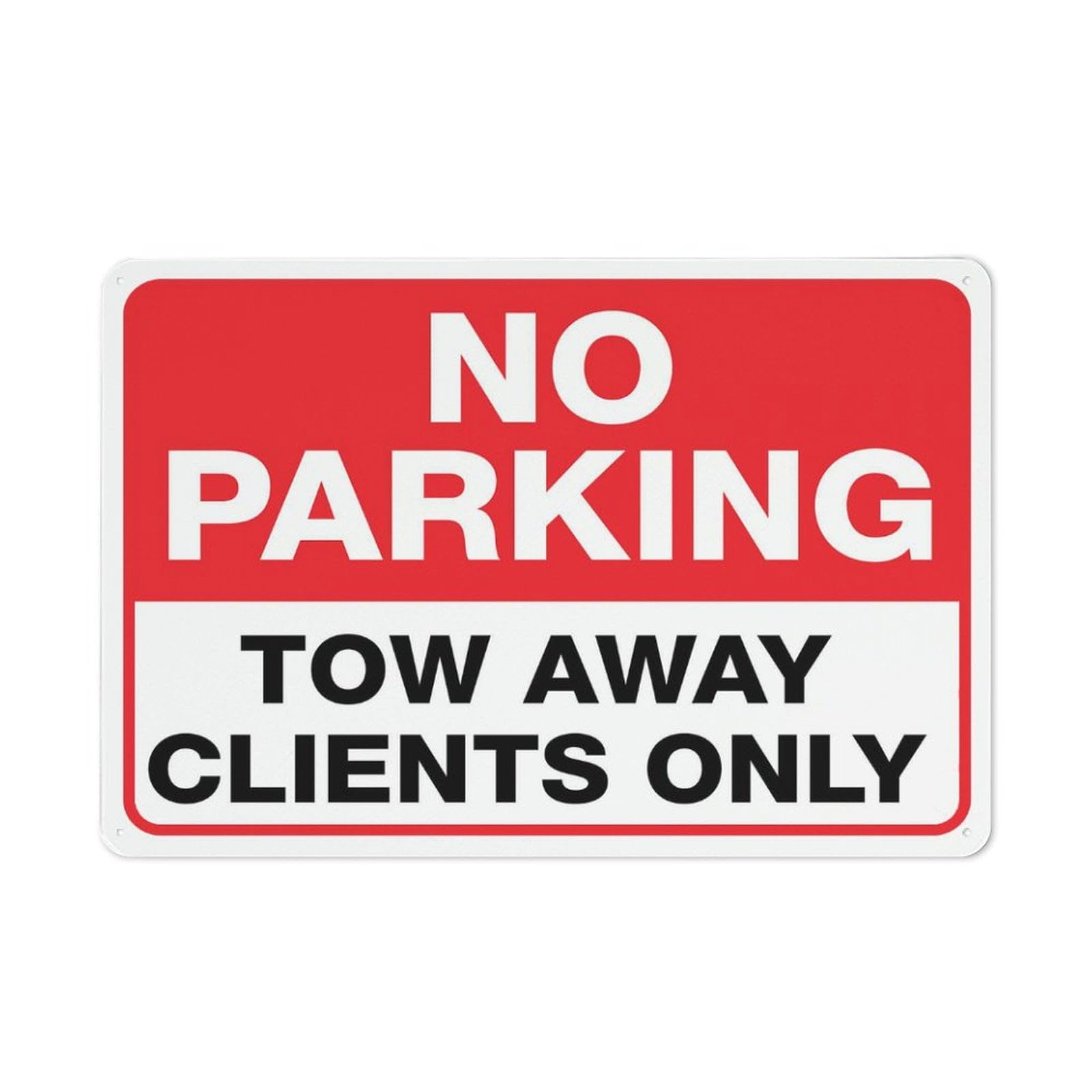 Peiyeety A10 No Parking Tow Away Clients Only Sign Outdoor Signs Aluminum 12X8 Inch Uv Ink Printed For House And Business