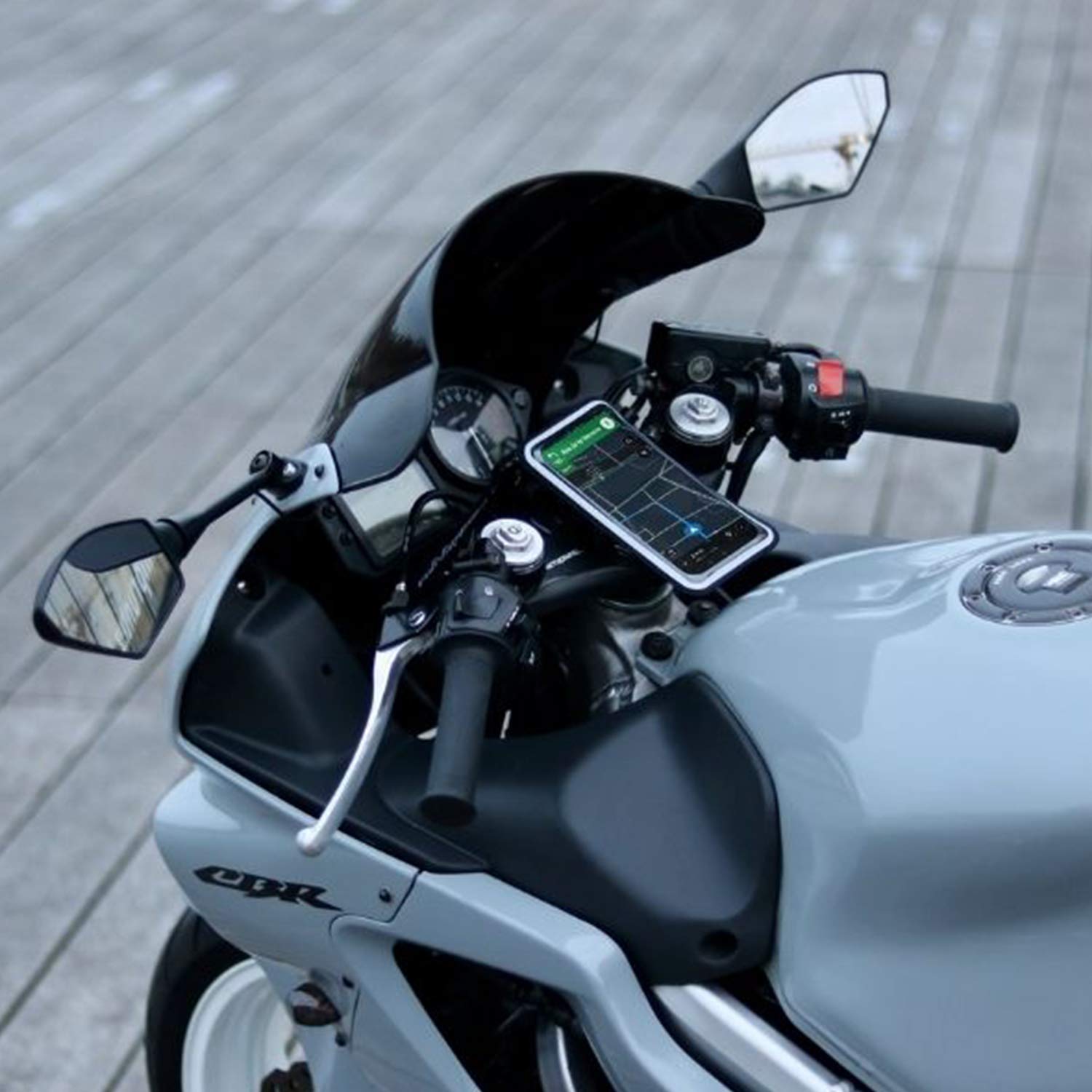 Shapeheart - Portatelefono per semimanubri di moto, Con tasca magnetica staccabile & piastra metallica antiriflesso, adattatore universale extra sottile