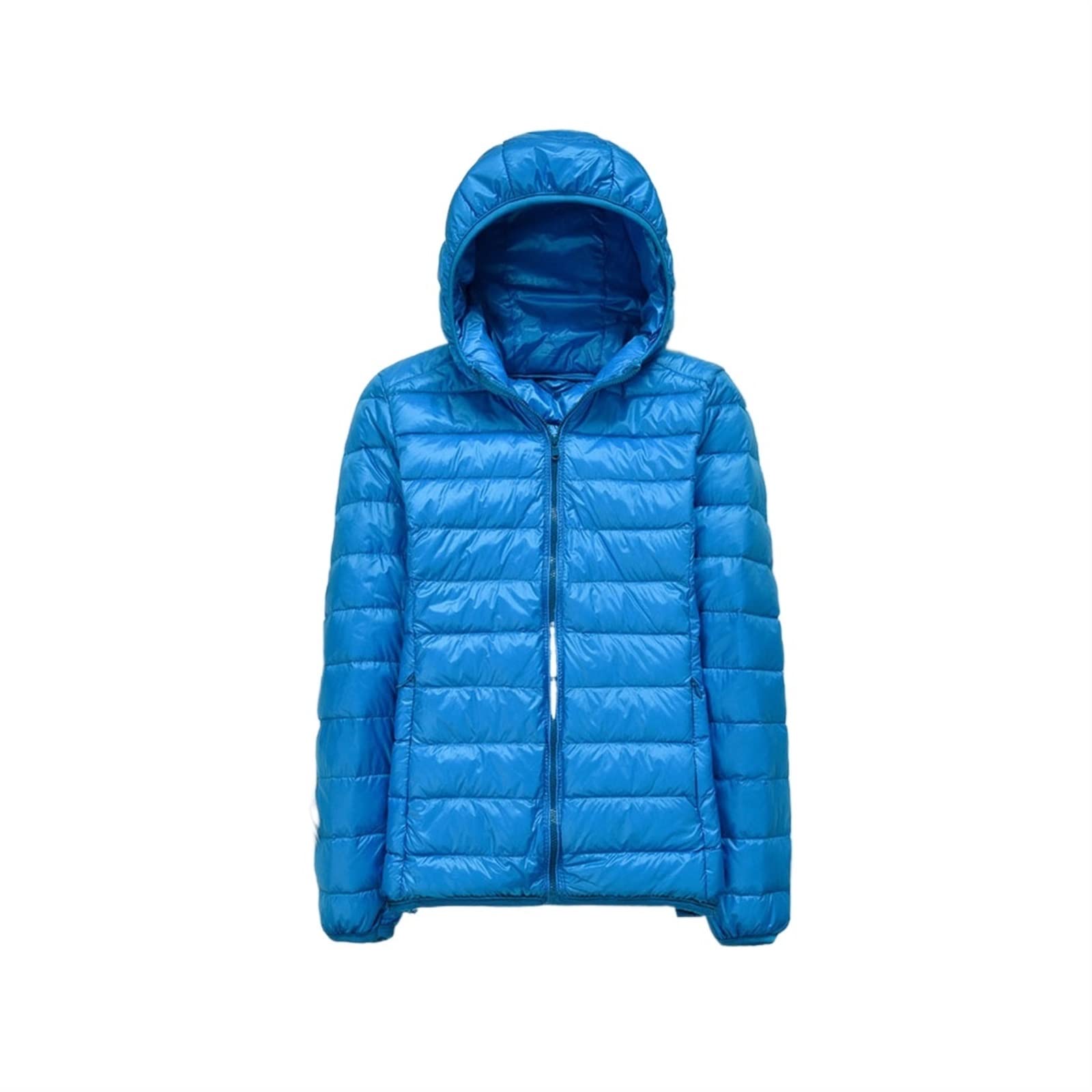 FERCLA Packable Puffer Jacket Women， Winter Women Ultralight Thin Down Jacket White Duck Down Hooded Jackets Long Sleeve Warm Coat Parka Female Portable Outwear (Color : Hortel�, Size : 4XL (75 KG-8