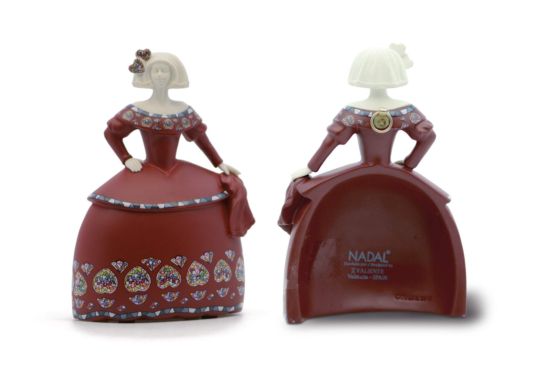 Nadal Figura Decorativa Cerámica - Memory's/Menina Modelo Sirene's - Rojo Teja - Decoración del Hogar - Hecha en Resina - Fabricada en España - Pequeña - Pintada a Mano - Altura 5,5 cm - Creaciones