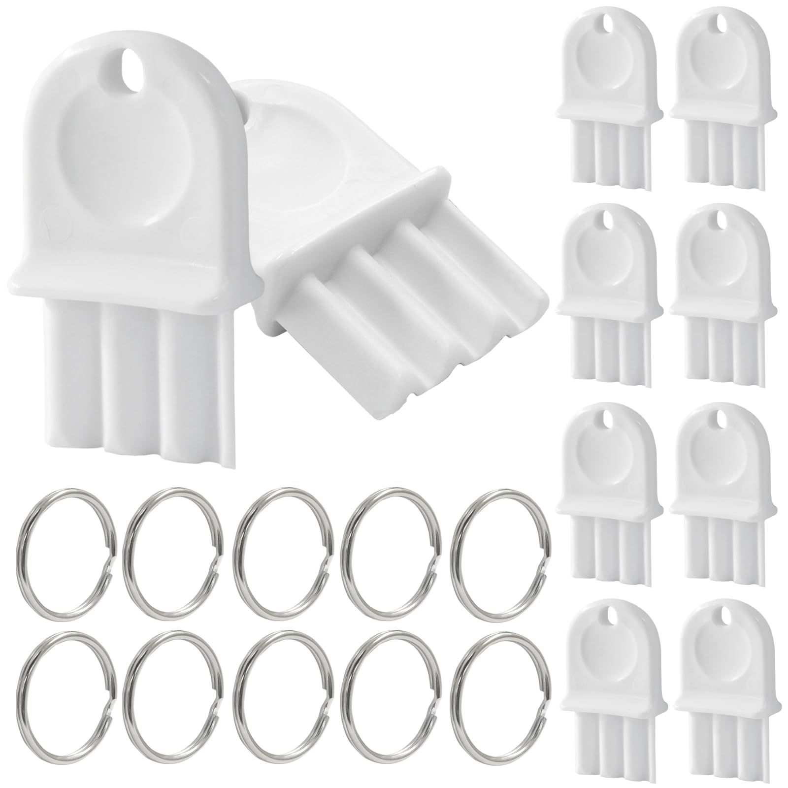 15 Pack Universal Paper Towel Dispenser Key and 15 Key Rings, Tissue Dispenser Key Replacement for Toilet Paper Dispensers
