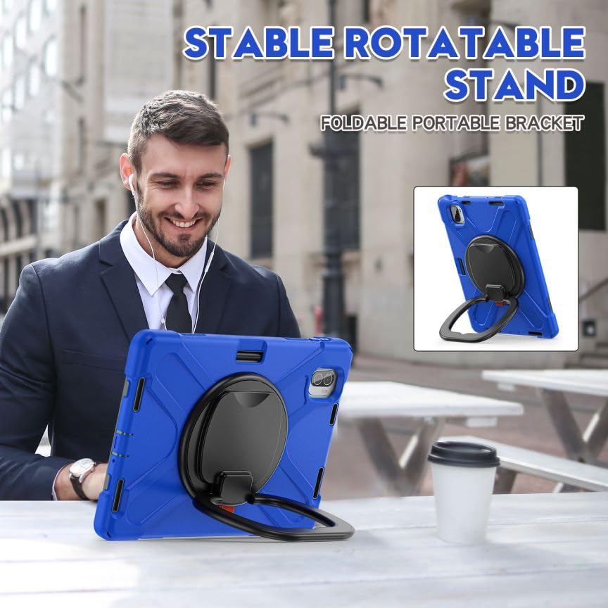 Etui na Xiaomi Pad 5 2021 / Xiaomi Pad 5 Pro 5G 11" 2021, trwałe, ciężkie, wytrzymałe, odporne na wstrząsy silikonowe etui z obrotowym o 360°, podpórką, uchwytem na rysik i paskiem na ramię,