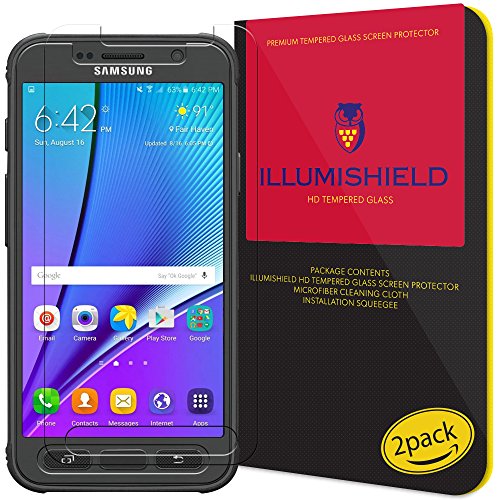Galaxy S7 Active Screen Protector [2-Pack], iLLumiShield HD Clear Tempered Ballistic Glass Screen Protector for Galaxy S7 Active 9H Hardness Anti-Bubble Shield