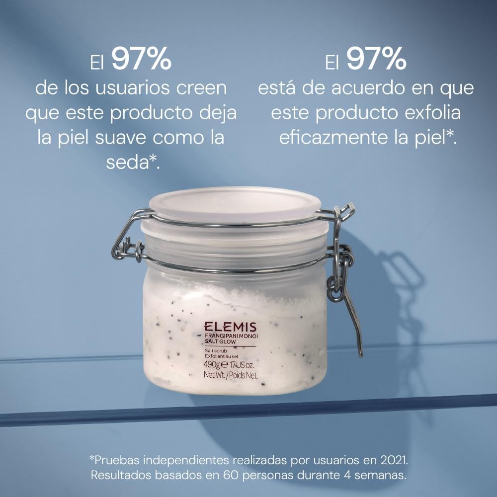 Elemis Frangipani Monoi Salt Glow Exfoliante Corporal Exfoliante De Sal Para Suavizar La Piel Exfolia Y Suaviza Exfoliante Ligeramente Perfumado Con Minerales Para Limpiar E Hidratar La Piel, 490ml