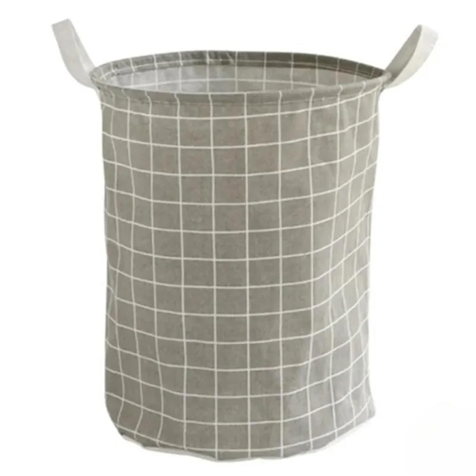 Folding Laundry Basket Household Storage Cotton Linen Dirty Foldable Round Waterproof Organizer Bucket Clothing Children Toy Large