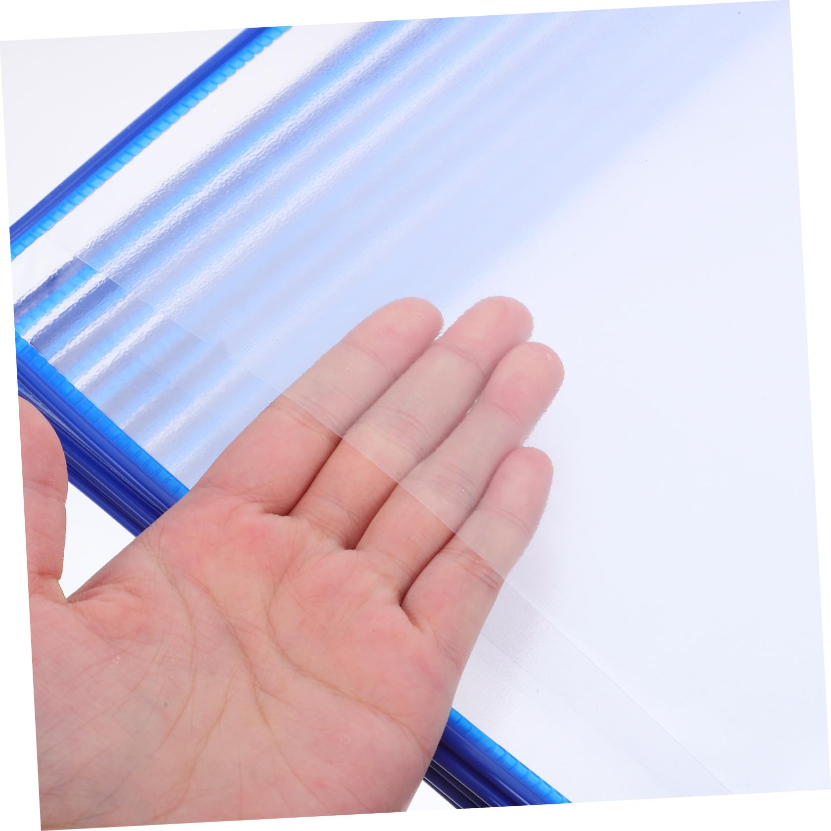 Wandmontierter Aktenorganizer A4 mit 10 Transparenten Fächern | Blaues Eisen Pvc Design, für Dateien und Literatur, für Besprechungsräume und Werkstätten