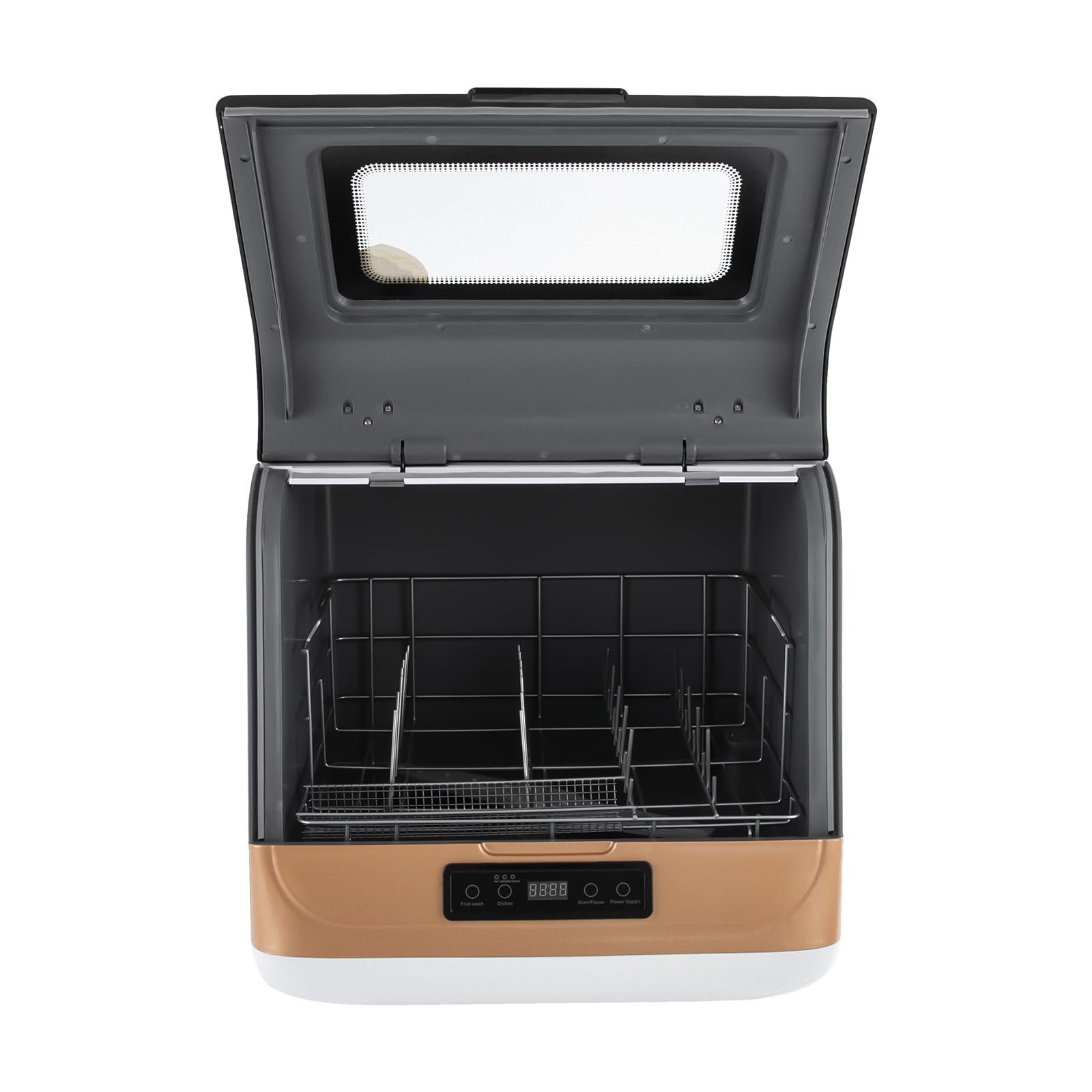 Lavastoviglie da Tavolo Senza Installazione, 6 Set 220V con Essiccamento Rapido, Design Oro per Cucine Piccole Appartamenti e Camper​,45 x 40 x 44,8 cm
