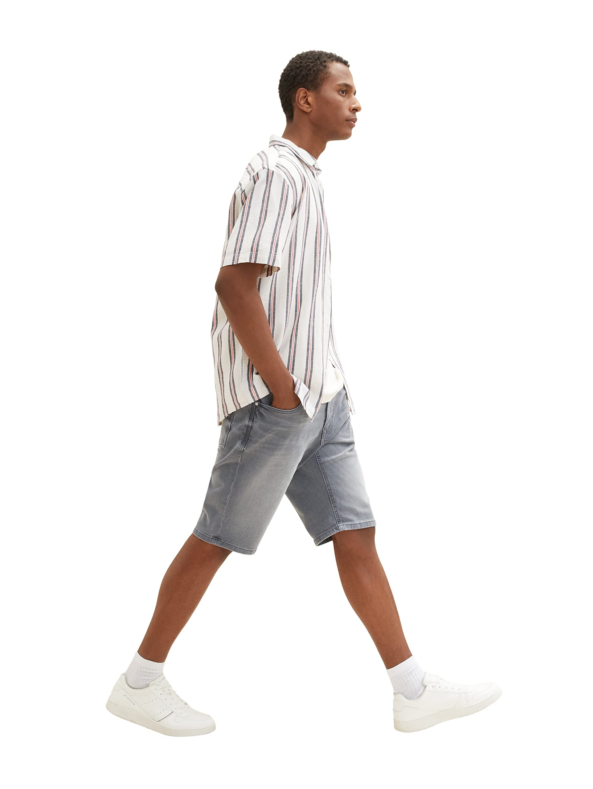 TOM TAILOR Herren Slim Fit Jeans Bermuda Shorts, Grau (10219 - Used Mid Stone Grey Denim), 28 – Ansicht 2