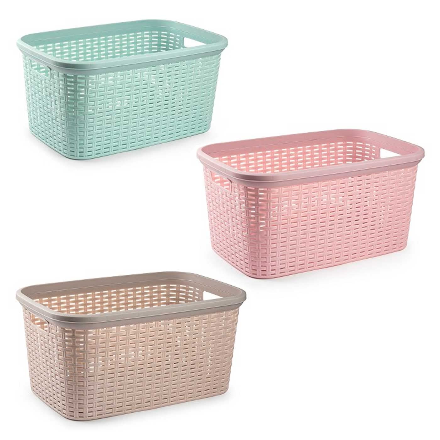 Cesta para la Ropa Sucia AC Rin Rattan 25x53x36 cm Plástico Almacenamiento Color Surtido