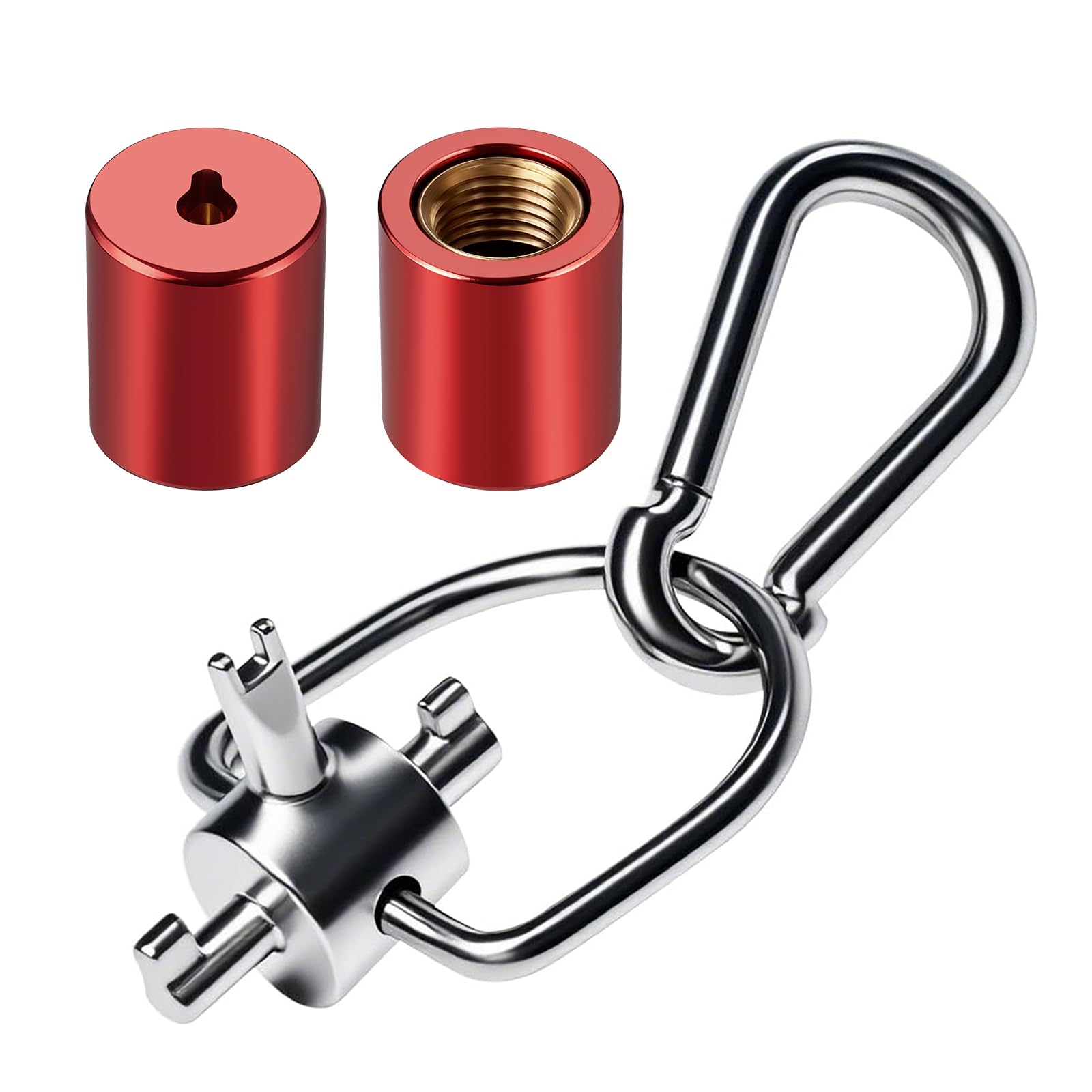 Zeikiwe HVAC Locking Caps Key with 2 Caps, Tamper Resistant Multi Tool for R410A R22 Refrigerant Cap Installation and Removal
