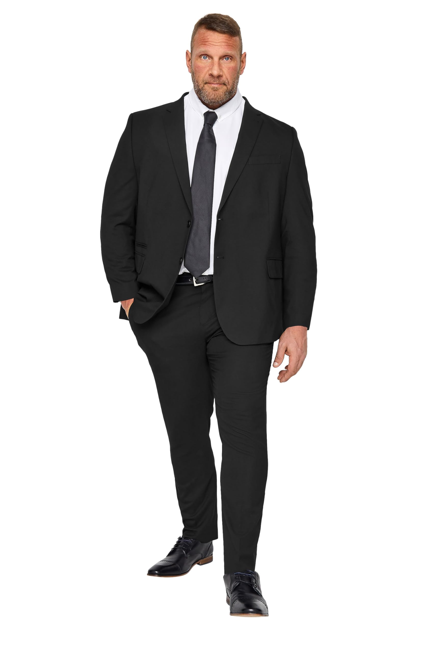 BadRhino Mens Black Plain Suit Jacket - Size 54R