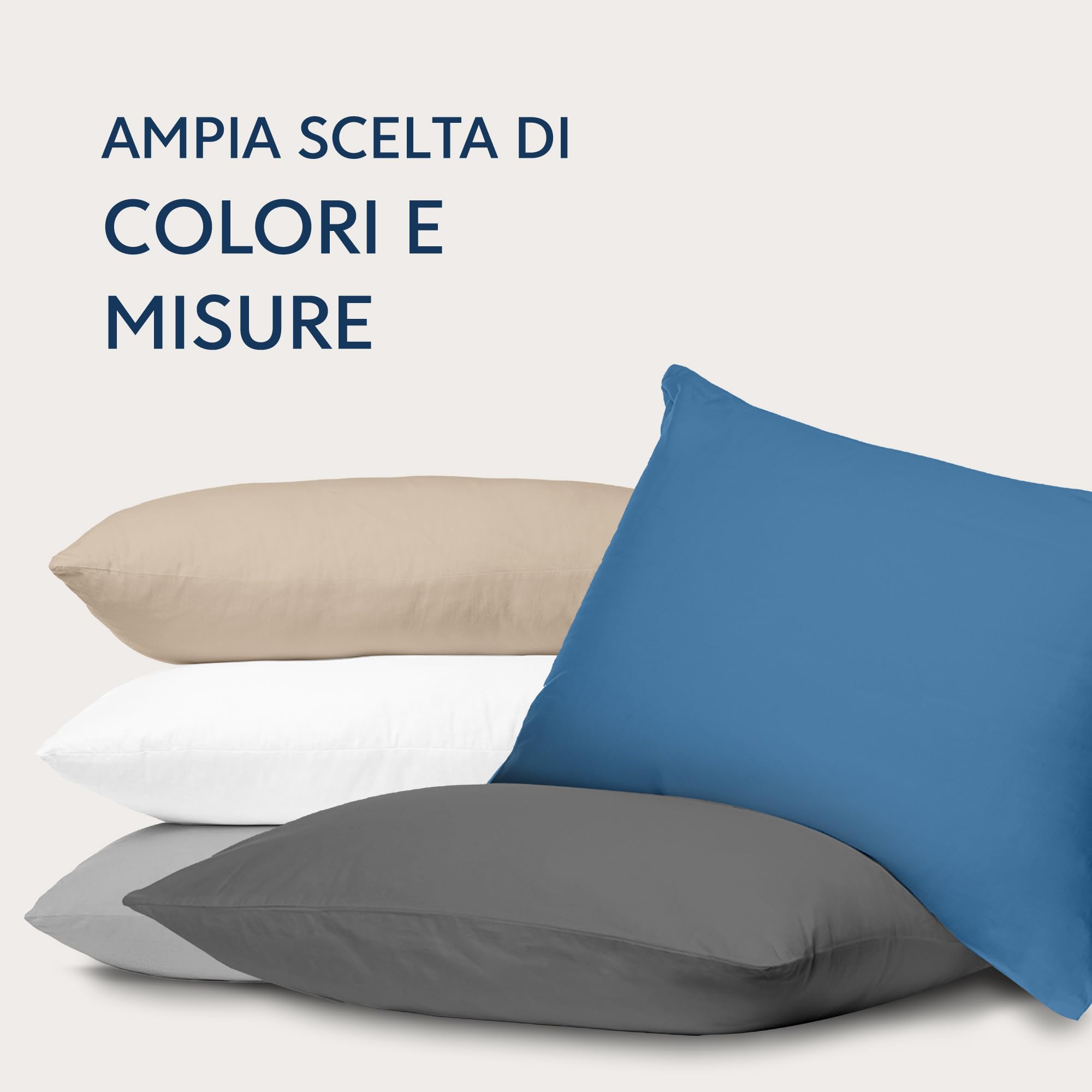 Barbons Federe 40 x 80 cm grigio set di 2-100% Jersey di Cotone - Copri Cuscino per Letto - Fodera Protezione