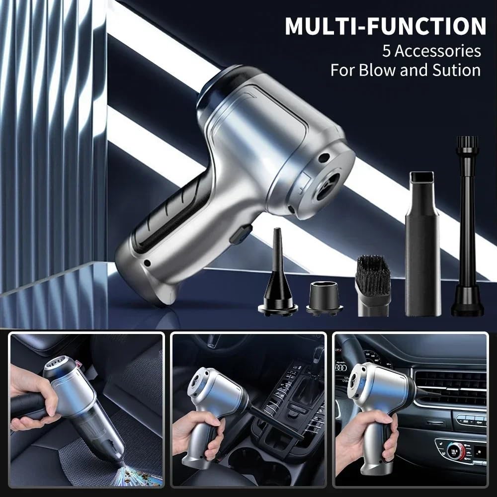 Aspirador Mano Aspiradora de Coche, Potente máquina de Limpieza inalámbrica, Robot automático, Accesorios para Coche, electrodoméstico, Fuerte succión Portátil Aspiradores(Updated Pro)