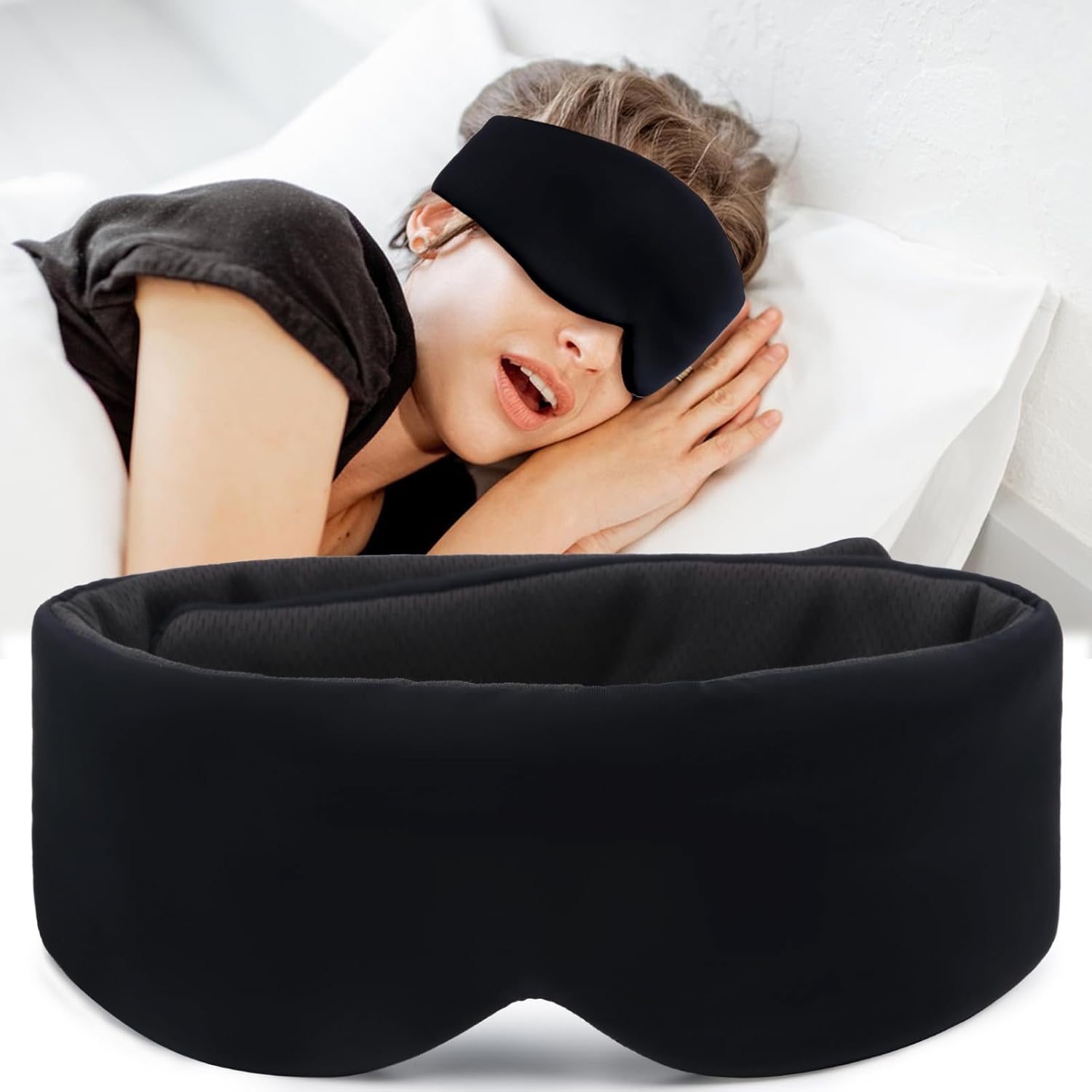 Eye Sleep Mask for Side Sleeper, Blackout Eye Mask for Sleeping,DualSided All