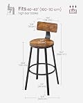 Ensemble de 2 tabourets de bar VASAGLE, tabourets de comptoir, chaises de bar avec dossier, siège de 28,7 po de hauteur, Brun rustique et Noir ULBC026B01V1