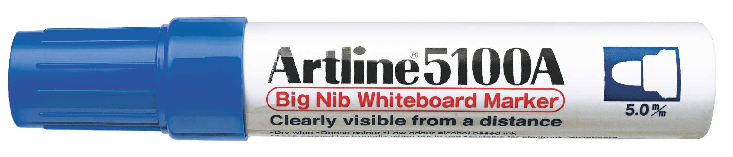 Artline EK-5100A Big Nib White Board Marker, Pack of 2 (Blue)-image-21