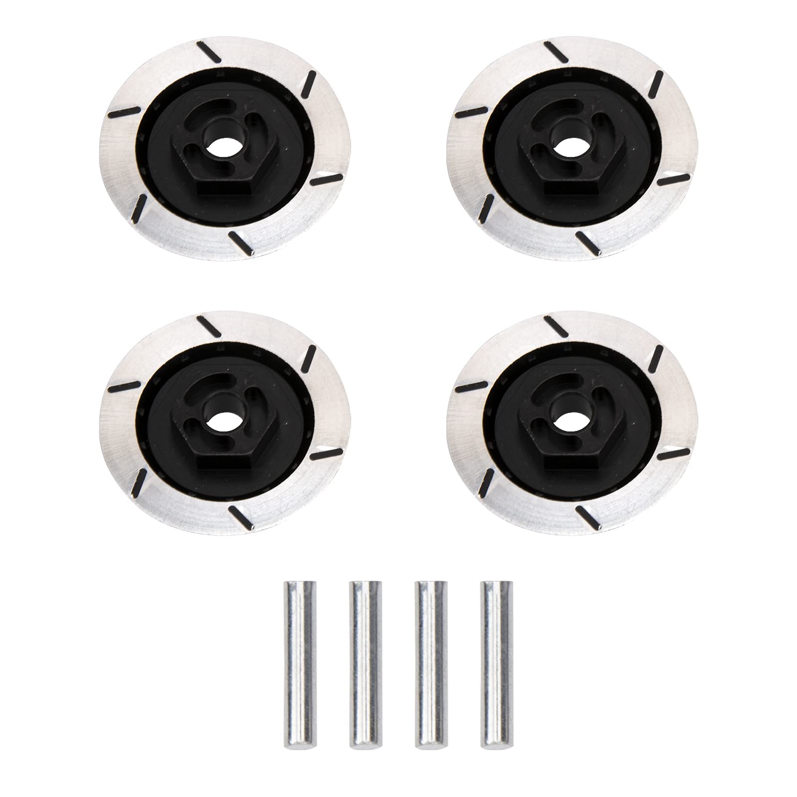 Vgoohobby 4Pack Aluminum Alloy RC 12mm Hex Hub Wheel Rim Brake Disc for HSP HPI Traxxas Tamiya 1/10 On-Road Racing Model Car (Black)